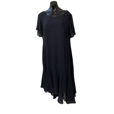 Autograph Womens  Size 16 Casual Dress Navy Blue / Polka Dot / White 