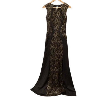 Womens  Size 10 Formal Dress Black  / Gold metallic I