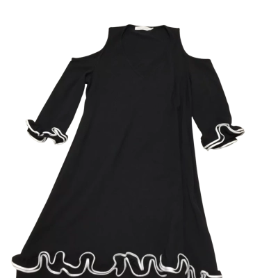 Anne Fontaine Size EUR 40 Black Cocktail Dress With White Trim - Made In France
