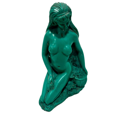 Vintage Jade Coloured Carved Art Naked Lady Statue