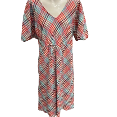 Blue Illusion Womens  Size L Casual Dress Checked 