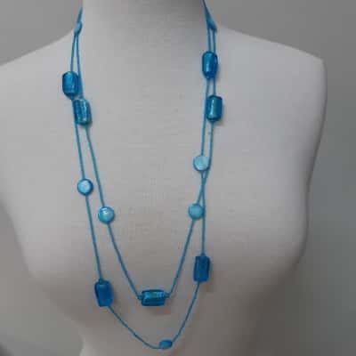 Blue Glass Bead Necklace