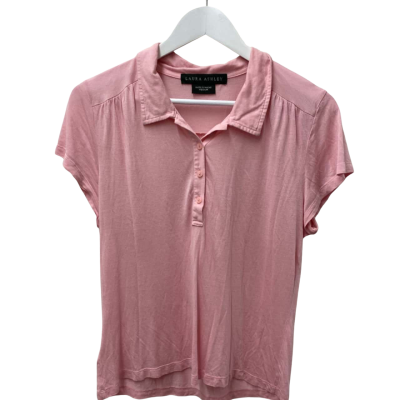 Laura Ashley Womens  Size M Short Sleeve Shirt Pink  