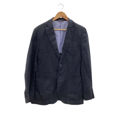 Massimo Dutti Womens  Size 38 Blazer Navy Blue Linen 
