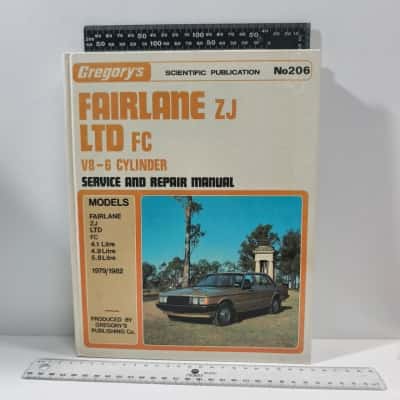 Fairlane ZJ Ltd FC V8-6 Cylinder Service Manual Publication No. 206 Book