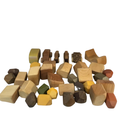 Wooden Stacking Blocks and Cars as pictured