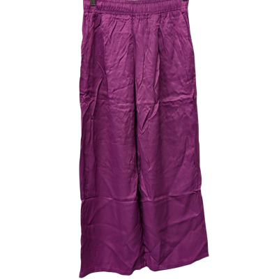 Bershka Womens Purple Viscose Trousers
