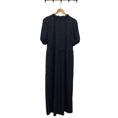 Asos Design Womens  Size UK 12 3/4 Leg Jumpsuit Black  