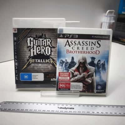 PS3 Games Duo - Assassin's Creed Brotherhood Sony PlayStation 3 PS3 Game Action PAL Guitar Hero Metallica Sony PlayStation 3 PS3 Game Video Game PAL