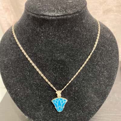 Sterling Silver Egyptian Lotus Flower Necklace 
