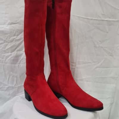 NEW I Love Billy Womens Size 40 Red Knee High Boots (Sock boots)