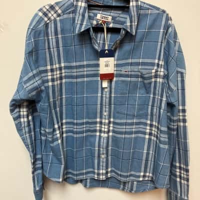 Tommy Hilfiger Womens  Size L Long Sleeve Shirt Blue / Checked / Navy Blue / White 