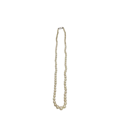 Vintage Faux Pearl Necklace With 925 Silver Clasp