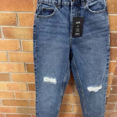 Dotti Womens  Size 6 Mid Blue Rip Jean