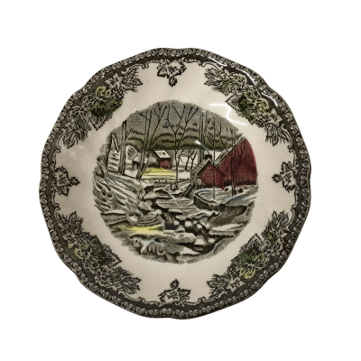 Johnson Bros. Saucer 'The Ice house/The Friendly Village' - Made in England VINTAGE