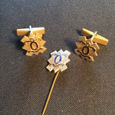Gilded Brass Cuff Links and Pin, 30th Battalion NSW Scottish Regiment