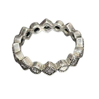 Pandora Womens Sterling Silver & CZ 'Alluring Brilliant Pricess' Ring 