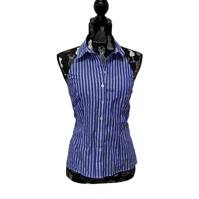 Kookai Womens  Size 10 Halter Neck Top Blue / Striped / White BNWT