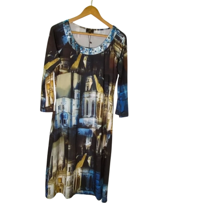 Gabriella Frattini Womens  Size 12 Long Sleeve Dress Multicoloured / Pattern 