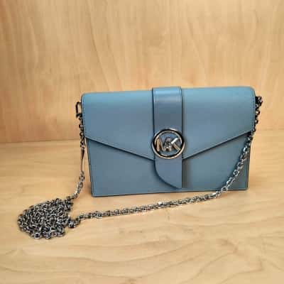 Michael Kors Small Greenwich Crossbody Bag for Women. Color Light Blue. 
