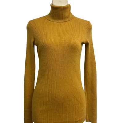 Uniqlo Womens Size M Mustard Turtleneck Wool Top