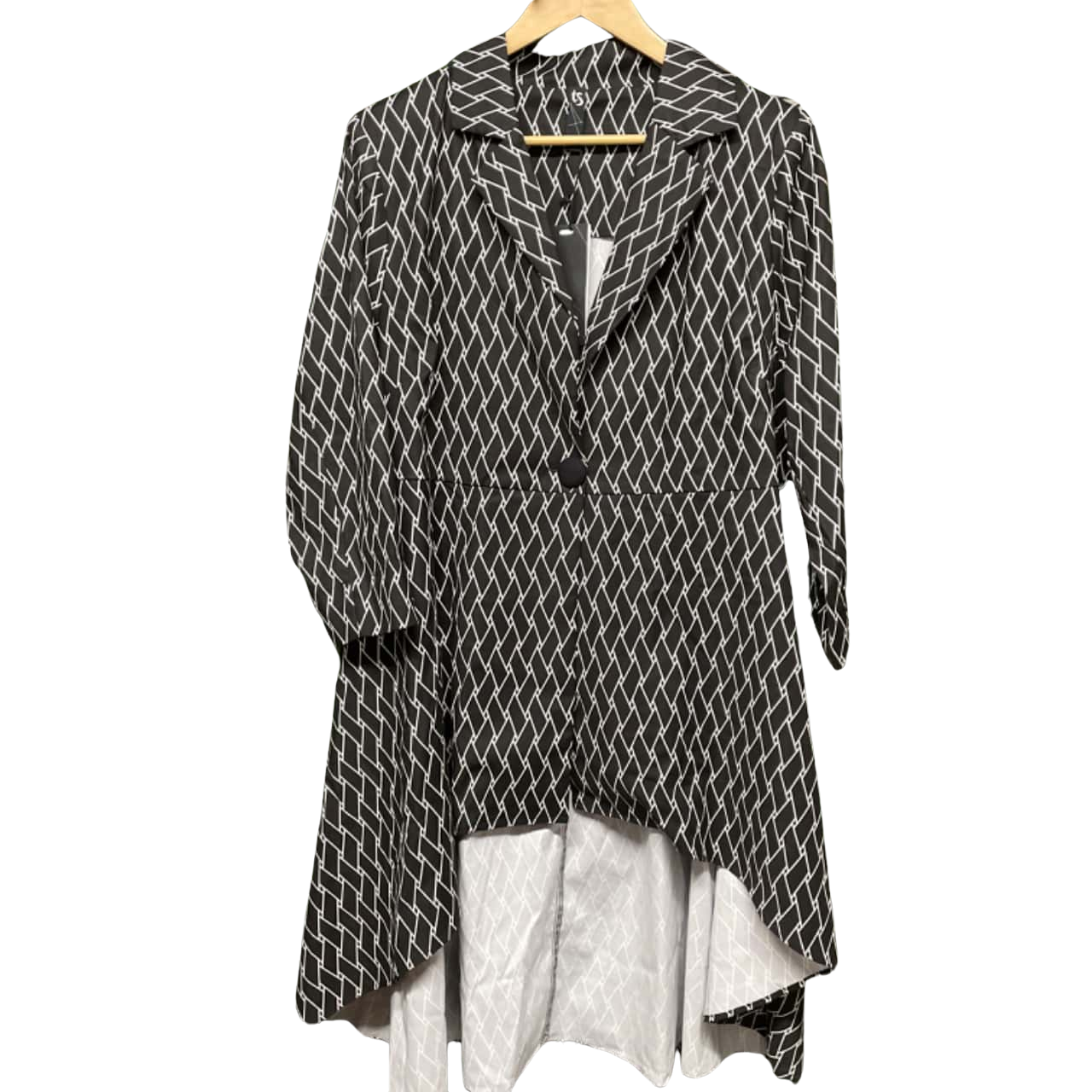 1522 Black Two Button Patterned Jacket