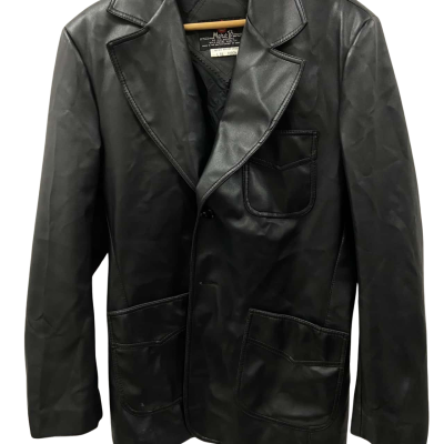  Mew Brown black faux leather jacket, Size 18