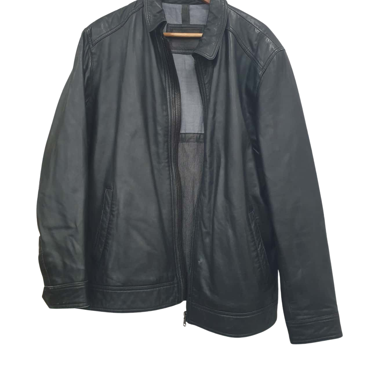 Gazman Mens Size L Leather Jacket Black (1191)