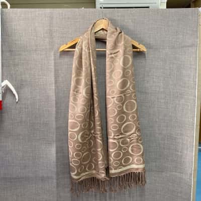 Womens 100% Cashmere Scarf Beige 