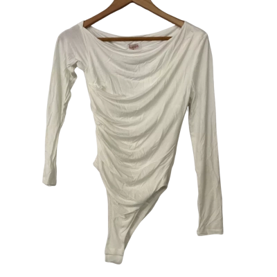 Rumor Womens Bodysuit Size 8 Pearl / White Brand New