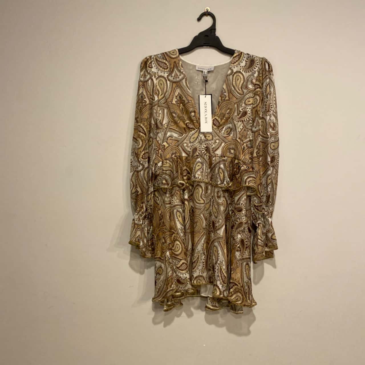 Shona Joy Womens Size 14 Mini Dress Brown / Off White / Paisley(s) - New  With Tags | Salvos Stores