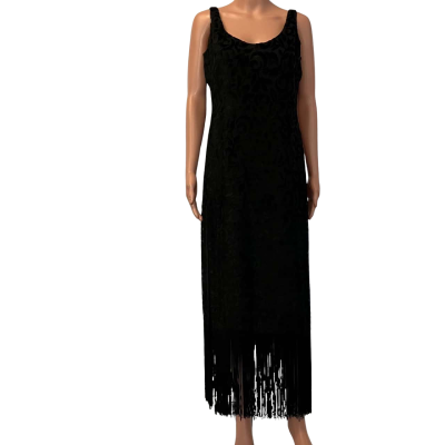  Womens dress with fringe Size 10 Black  