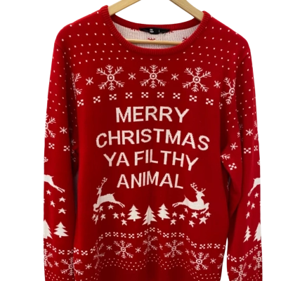 Jay Jays Mens  Size L Jumper Red Xmas jumper