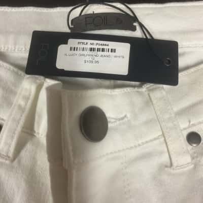 Womens Foil Clothing  Size 12 High Waisted Pants White 