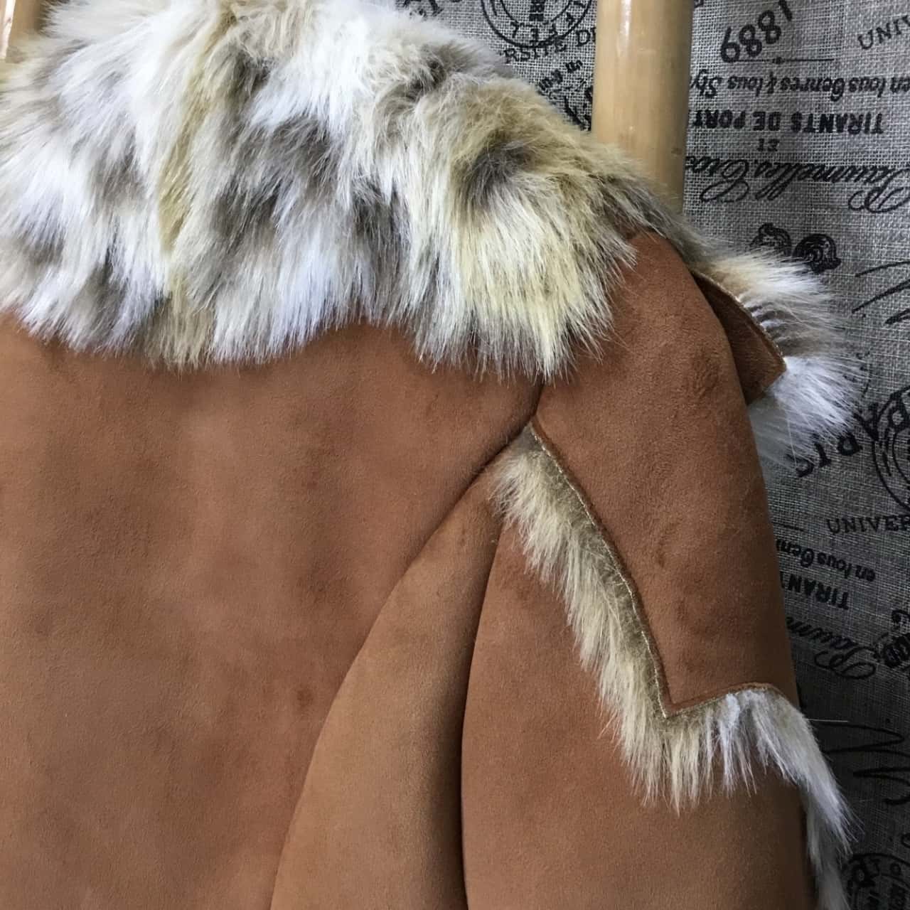 Light Brown Faux Fur Jacket
