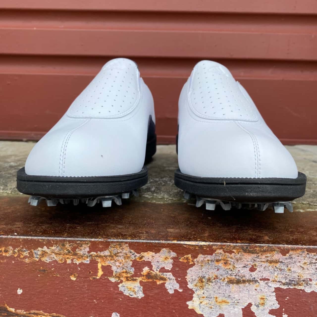 Adidas Womens Size 8 White/ Grey Vintage Cushion Lite Loafer Golf shoes (s)