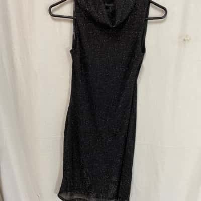 Forever New Size 10 Midi Dress Black Sparkle