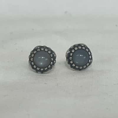 PANDORA Earrings Sterling Silver Moonstone S925 ALE