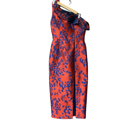 Nicola Finetti Womens Blue/Red Pattern Off Shoulder Dress