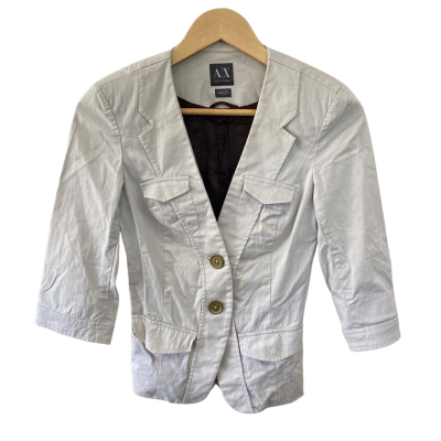 Armani Exchange Womens  Size XS Cropped Jacket Grey 