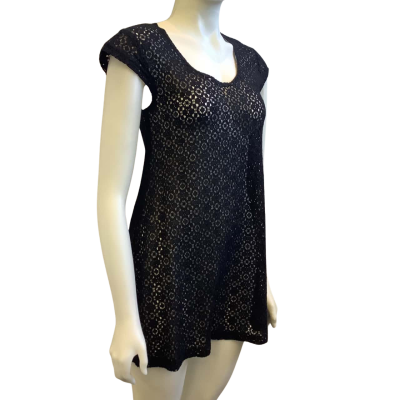 The Ark Clothing Co. Womens  Size S Lace Tunic Top Black 
