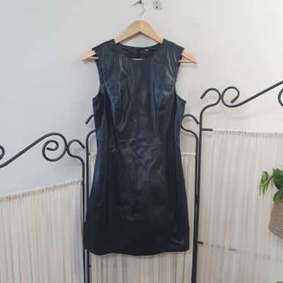 Zara Women's Size M Faux Leather Mini Dress Black - New With Tags  