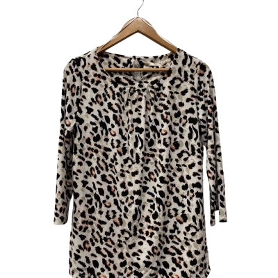 Noni B Womens  Size S 3/4 Sleeve Top Animal print 