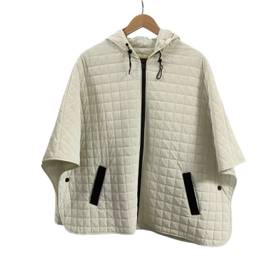Desigual Womens One Size Padded Poncho Hood Cream