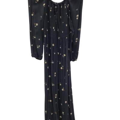 Womens  Size M Long Sleeve Dress Black  / Floral 