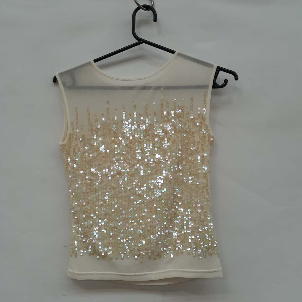 Simona Womens Size S Sleeveless Cream Top(s)