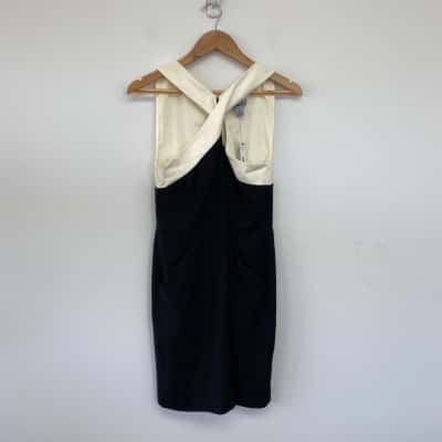 DKNY Black Comb Twist Bodycon Mini Dress Size 6 