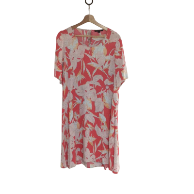 Pingpong Women's Size 10 Floral Dress Pattern / Pink/ White/ Orange 