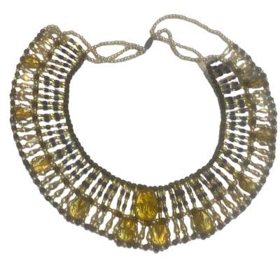 Exquisite Cleopatra Egyptian Style Womens Choker Necklace Gold / Navy Blue 