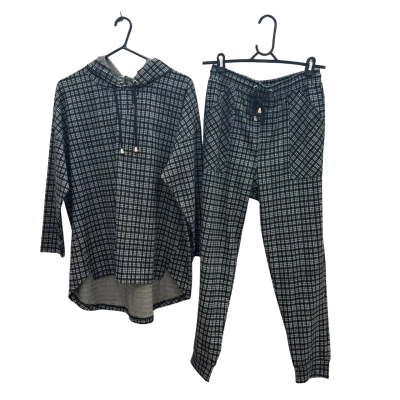 Motto Womens  Size 12 Jumper Size 10 Pants Set Black/White Checkered Patterned 